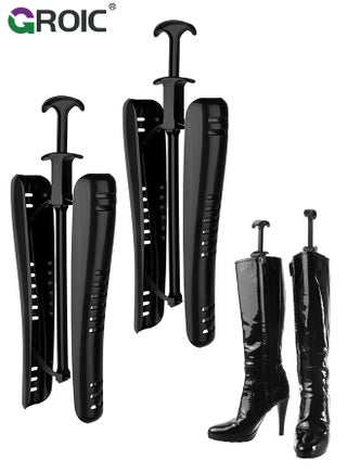 2Pcs Boot Shapers, Great Support Inserts and Adjustable Shape Holders, Versatile Support Shoes Shaper Boots Expander with Handle, Thick Plastic Boot Calf Stretcher for Cowboy and Tall Boots Outdoor Camping